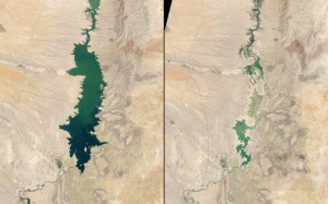 Водохранилище Слон Бьютт, Нью-Мексико. Слева: 1994 год, справа: 2013 год